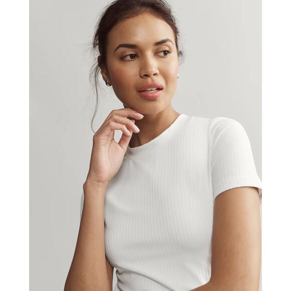 Rhone Snow White Modern Rib Tee - Picture 5 of 6